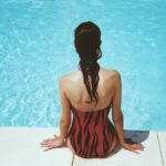 woman in pool