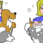 washing dogs
